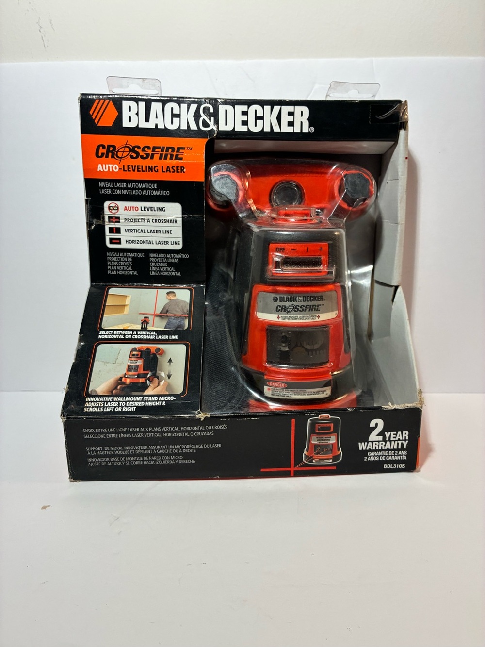 BLACK+DECKER Crossfire Auto-Leveling Laser - Red/Black